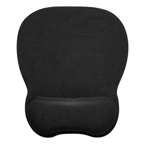 EooCoo マウスパッド 手首サポート付き人間工学に基づいたゲーミングマウスマット リストレストマウス 疲労を軽減 低反発快適でソフトシリコンベース滑りにくい 無臭 洗える 汚れにくく耐久性 色落ちしない、デスクトップ、自宅、ノートPC、やオフィス、ノートパソコン、旅行、インターネットカフェ用 - ブラック