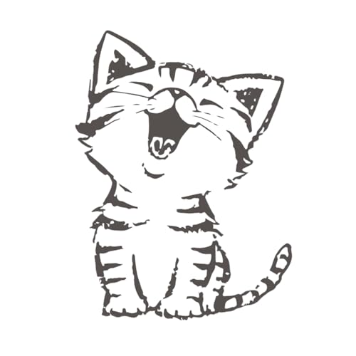 EXCEREY 車用デカール フレーム反射ステッカー 防水ステッカー 笑顔の猫 猫のステッカー 傷あとカバー かわいい クリエイティブ装飾 車用デコレーション オートバイ デカール ノートパソコン ステッカー 3枚入り