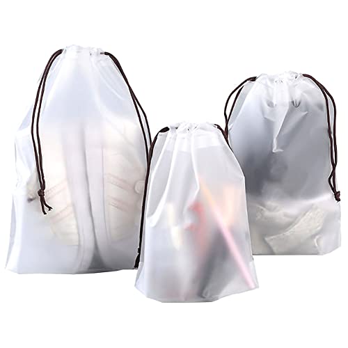 Futakuchi ビニール 巾着袋 セット-防水 収納袋 旅行用 ポーチ 濡れた服 水着 収納ポーチ 防塵 靴袋 撥水 温泉バッグ ビニールポーチ 巾着ポーチ トラベルポーチ 旅行 ポーチ