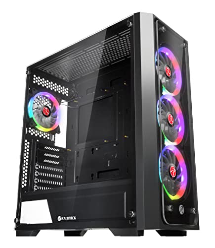 RAIJINTEK ライジンテック PCケース ハイエンド PONOS TG4 ミドルタワー型PCケース 4mm強化ガラス採用 12025ARGBファン4基を搭載 ゲーミングPC に最適 水冷対応 各ラジエータ対応 リムーバブルHDDケージ搭載