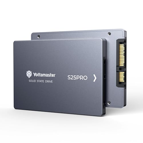 Yottamaster S25PRO 4TB SATA SSD 2.5インチ、アルミ製2.5インチSSD SATA III 6Gb/s内蔵ソリッドステートドライブ 最大500MB/s、ITプロ、オフィスユーザー、クリエイター向けのラップトップおよびPCデスクトップ のアップグレード