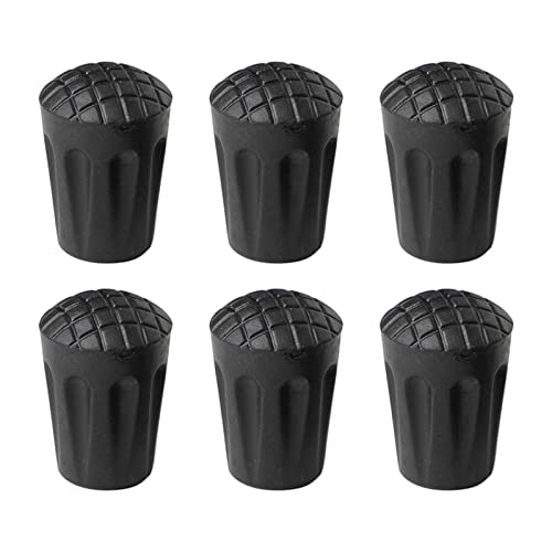サムコス トレッキングポール ストックキャップ アクセサリー 6個セット 取り替え 軽量 ラバーキャップ ウォーキングポール 滑り止め 先端保護 耐磨耗 登山 ハイキング スキー ウォーキング 内径11mm 汎用タイプ