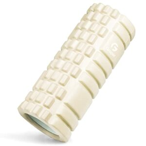 Gruper フォームローラー 筋膜リリース グリッドフォームローラー ヨガポール トレーニング スポーツ フィットネス ストレッチ器具 収納バッグ 日本語説明書付 (ホワイト)